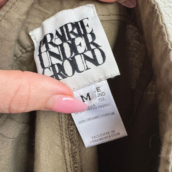 Prairie Underground Lagenlook Green 100% Organic Cotton Pant Womens Size Medium - Picture 7 of 8